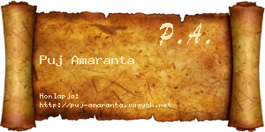 Puj Amaranta névjegykártya